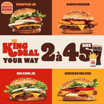 Promos de Restaurants | King deal 2 sur Burger King | 07/11/2024 - 21/11/2024