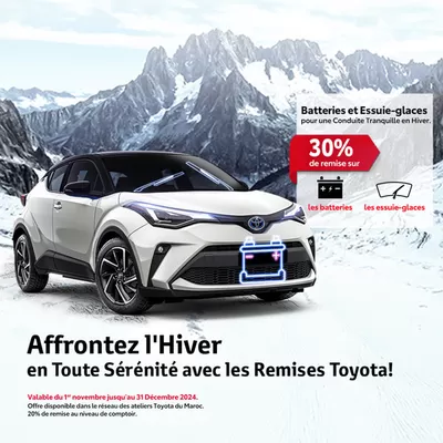 Promos de Voitures, Motos et Accessoires à Kénitra | Affrontez l'hiver sur Toyota | 11/11/2024 - 31/12/2024