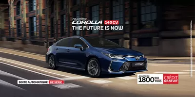 Promos de Voitures, Motos et Accessoires à Kénitra | Corolla 140CV sur Toyota | 11/11/2024 - 30/11/2024