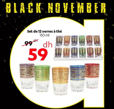 Promos de Jouets et Bébé | set de 12 verres a the black nov ember sur Alpha 55 | 18/11/2024 - 30/11/2024