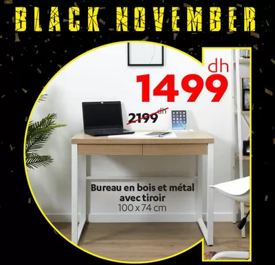 Promos de Jouets et Bébé | black november Bureau en boist et metal sur Alpha 55 | 20/11/2024 - 30/11/2024