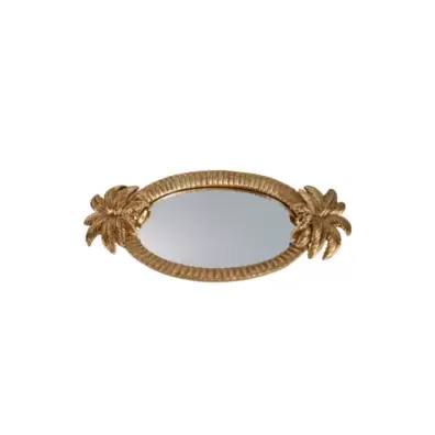 PALMIER PLATEAU MIRROIR DECORATIF POLYRESIN DOREE 36.5×19.8×3 CM offre à 149 Dh sur Yatout