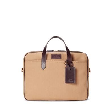 Leather-Trim Canvas Briefcase offre à 45000 Dh sur Ralph Lauren
