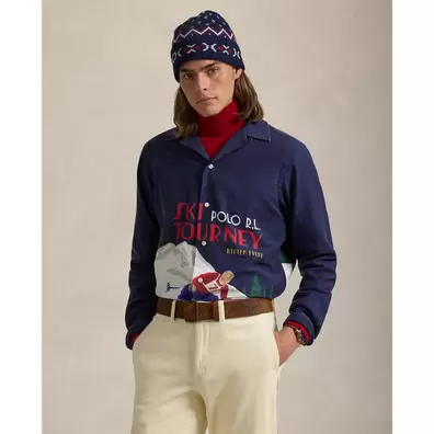 Classic Fit Skier-Print Satin Camp Shirt offre à 45000 Dh sur Ralph Lauren