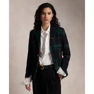 Patchwork Plaid Wool Twill Blazer offre à 195480 Dh sur Ralph Lauren