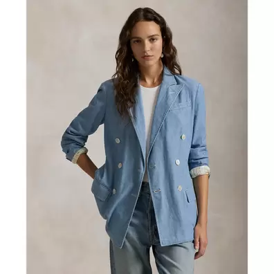 Double-Breasted Chambray Blazer offre à 100490 Dh sur Ralph Lauren