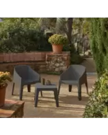 SET DE JARDIN 2 CHAISES ET TABLE BAKU + MONACO MARQUE SHAF offre à 1399 Dh sur Bricoma