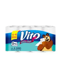 Papier hygiénique vito 3 plis 12+4 unités offre à 45,5 Dh sur Carrefour