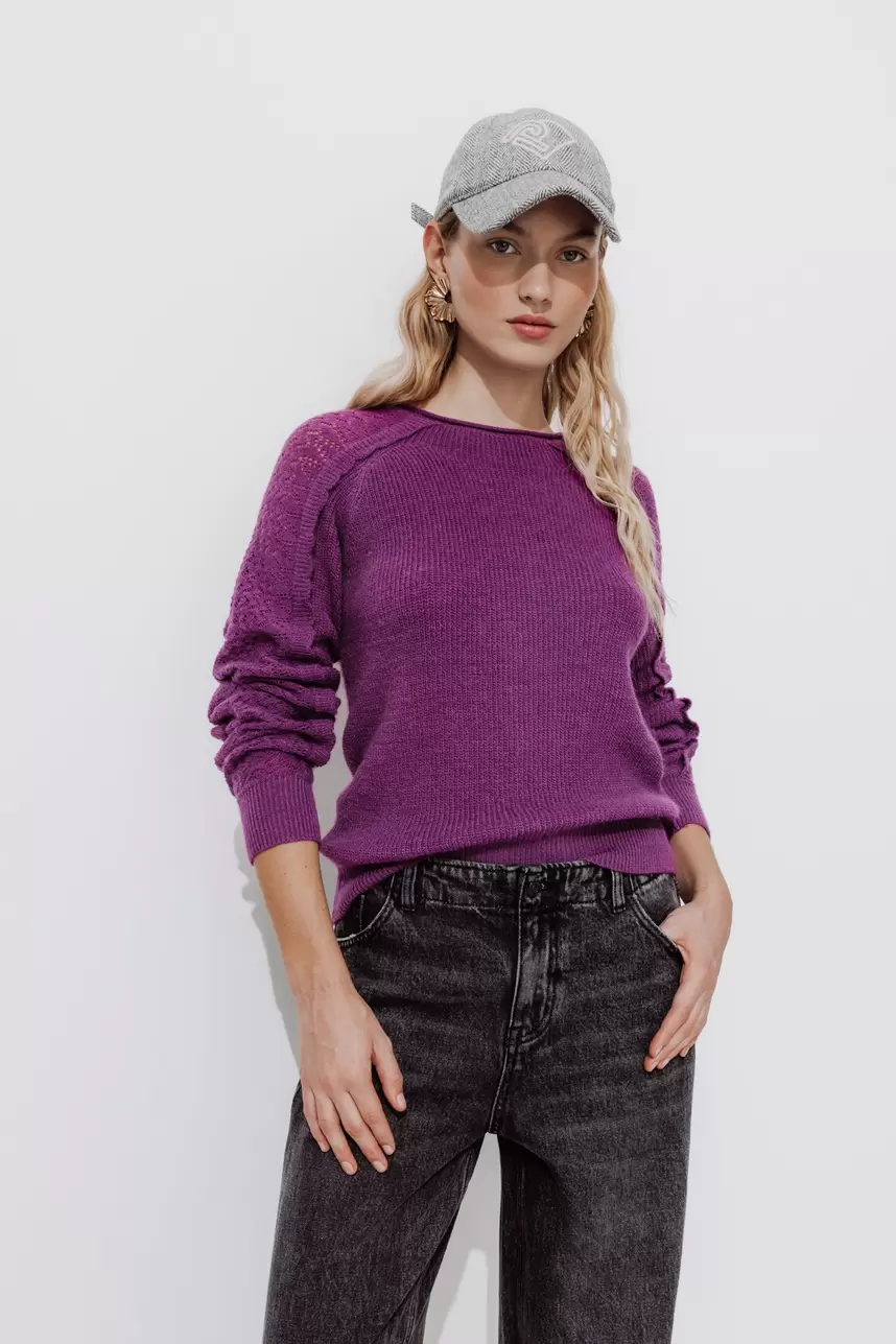 Pull maille dentelle Femme offre à 36,99 Dh sur Promod