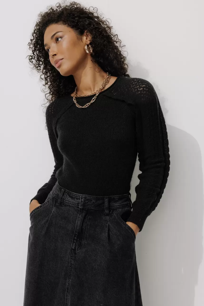 Pull maille dentelle Femme offre à 36,99 Dh sur Promod