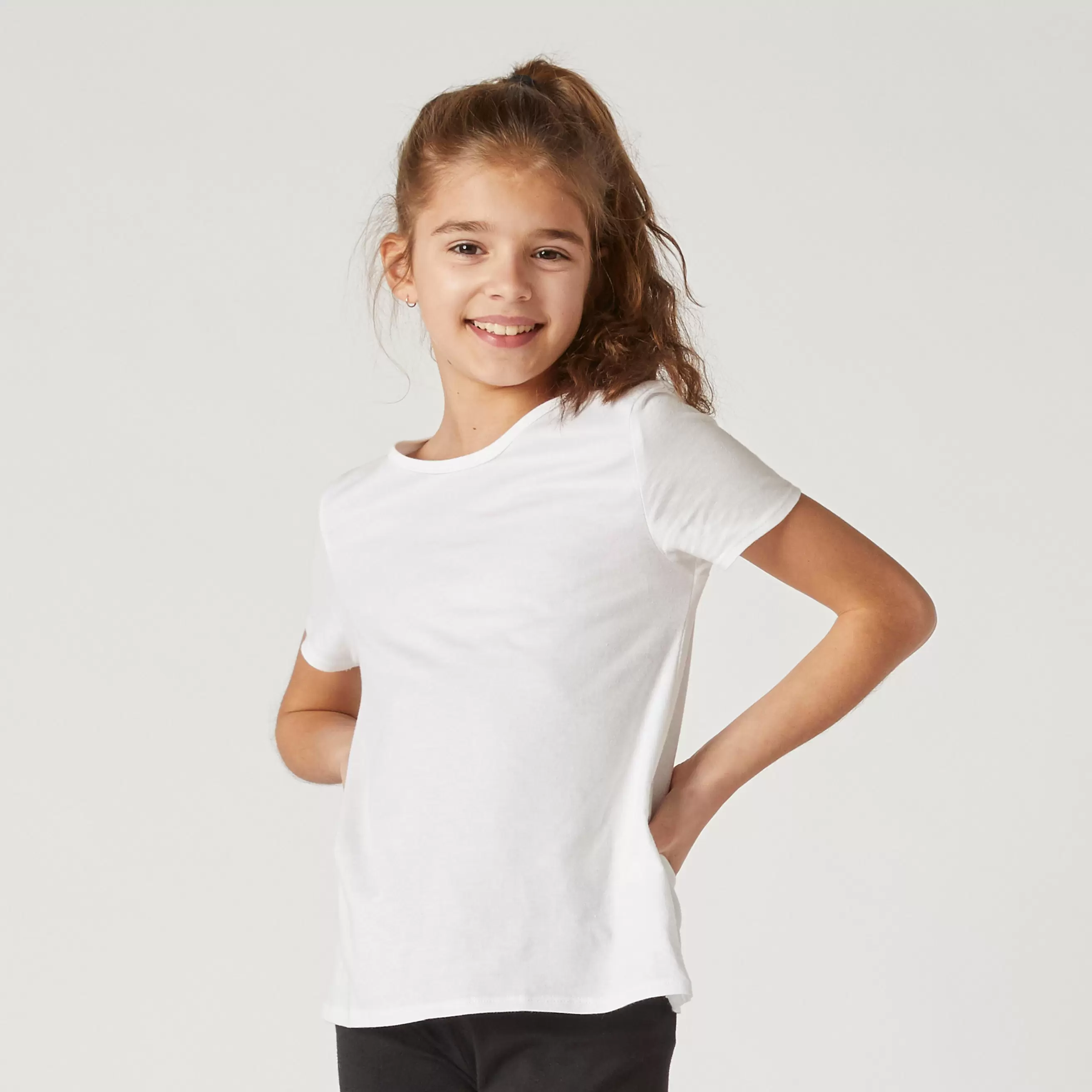 Tshirt coton basique blanc ENFANT offre à 19 Dh sur Decathlon