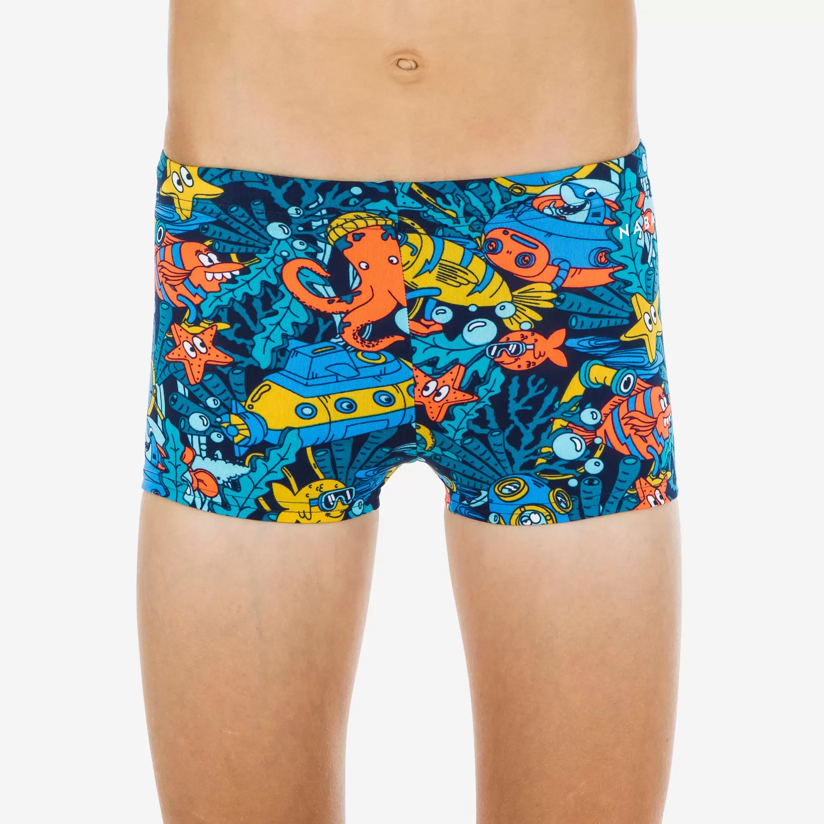 Boxer de Bain Natation Garçon - Fitib - Bleu marine / Rouge vermillon / Miel offre à 19 Dh sur Decathlon