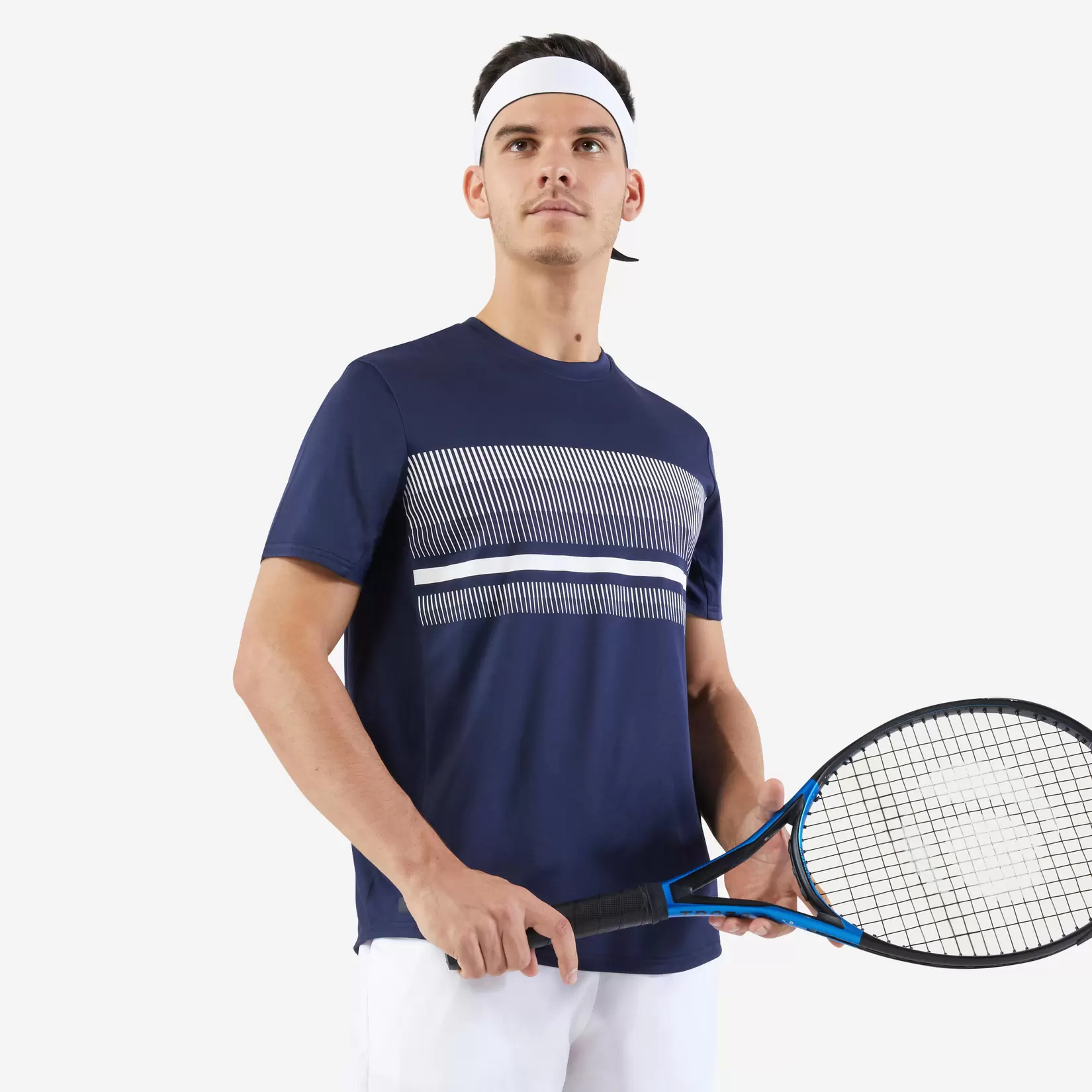 T-Shirt de tennis manches courtes homme - Essential marine offre à 79 Dh sur Decathlon