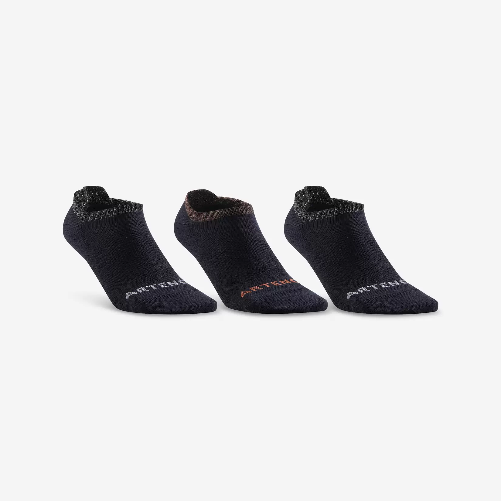 CHAUSSETTES DE SPORT BASSES ARTENGO RS 160 NOIR BRILLANT LOT DE 3 offre à 39 Dh sur Decathlon