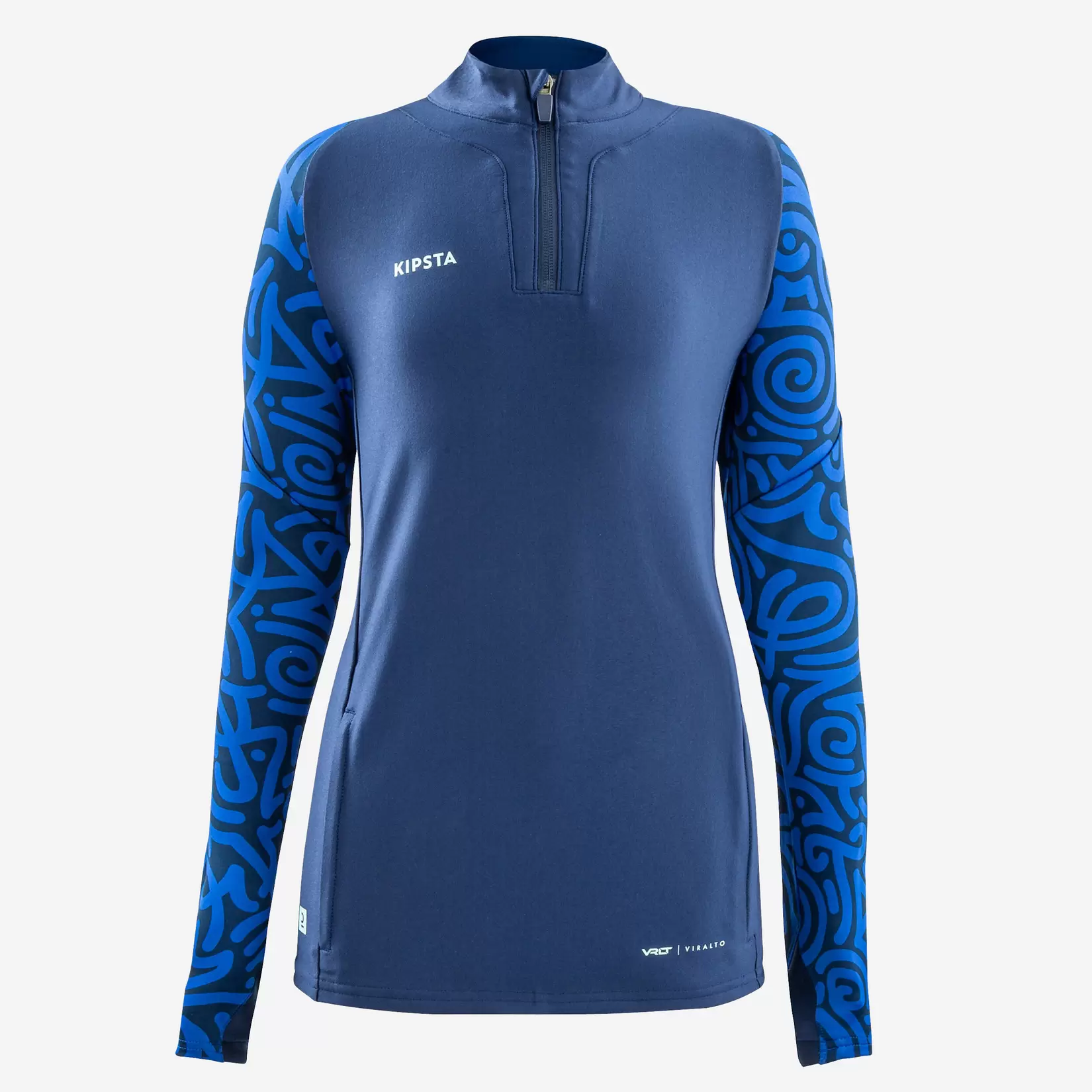 Sweat de football 1/2 zip VIRALTO JR LETTERS Marine et bleu offre à 109 Dh sur Decathlon