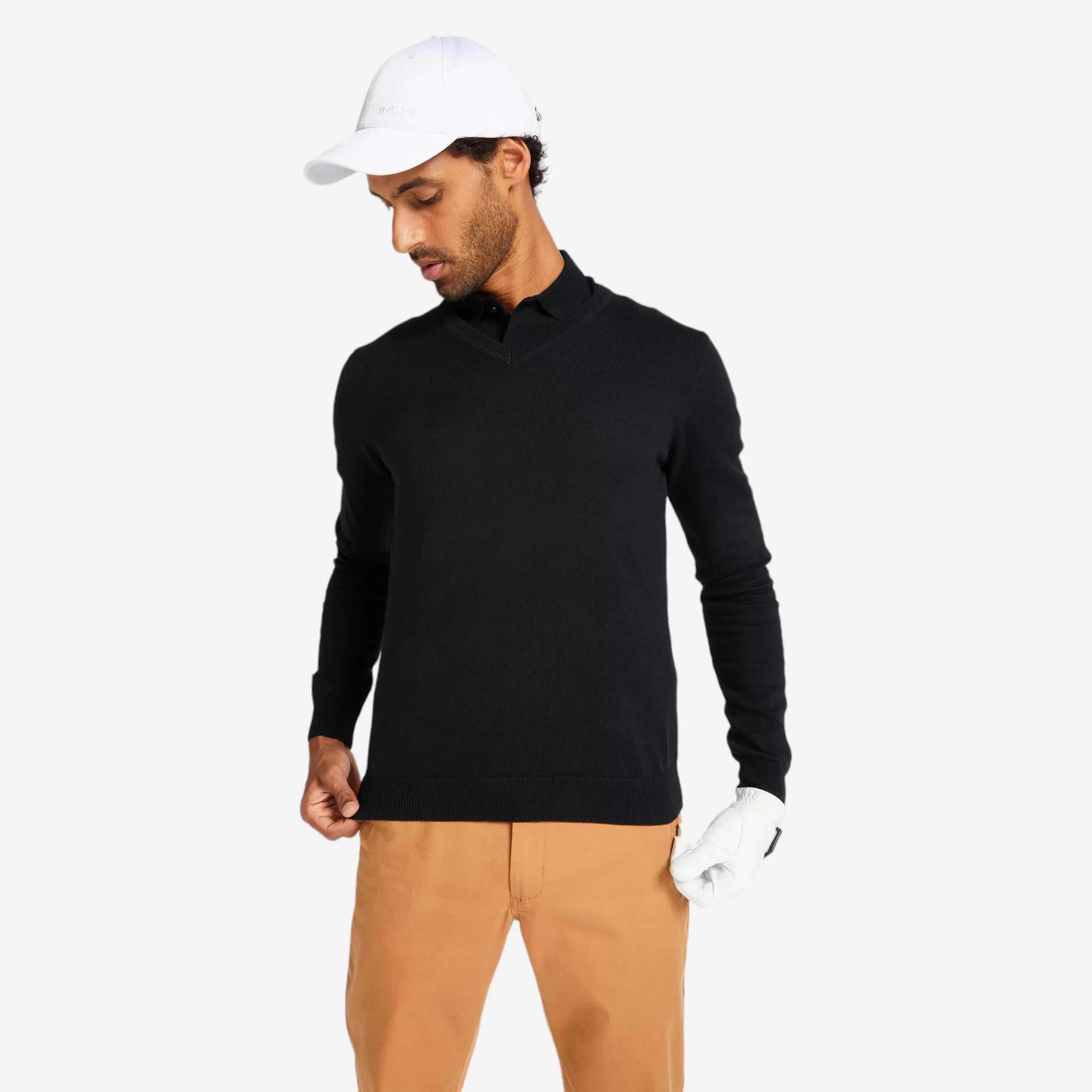 Pull de golf col V homme MW500 noir offre à 69 Dh sur Decathlon