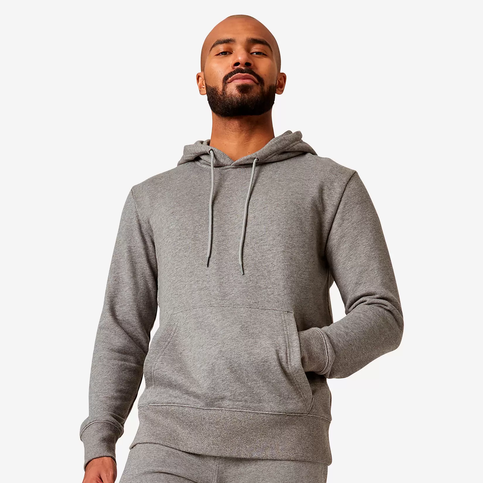 Sweat à capuche Fitness Homme - 500 Essentials gris offre à 299 Dh sur Decathlon