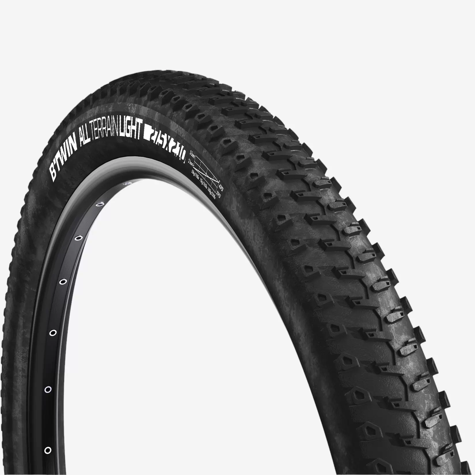 Pneu VTT BTWIN ALL TERRAIN 9 SPEED 27,5x2.10 Tubeless Ready offre à 299 Dh sur Decathlon