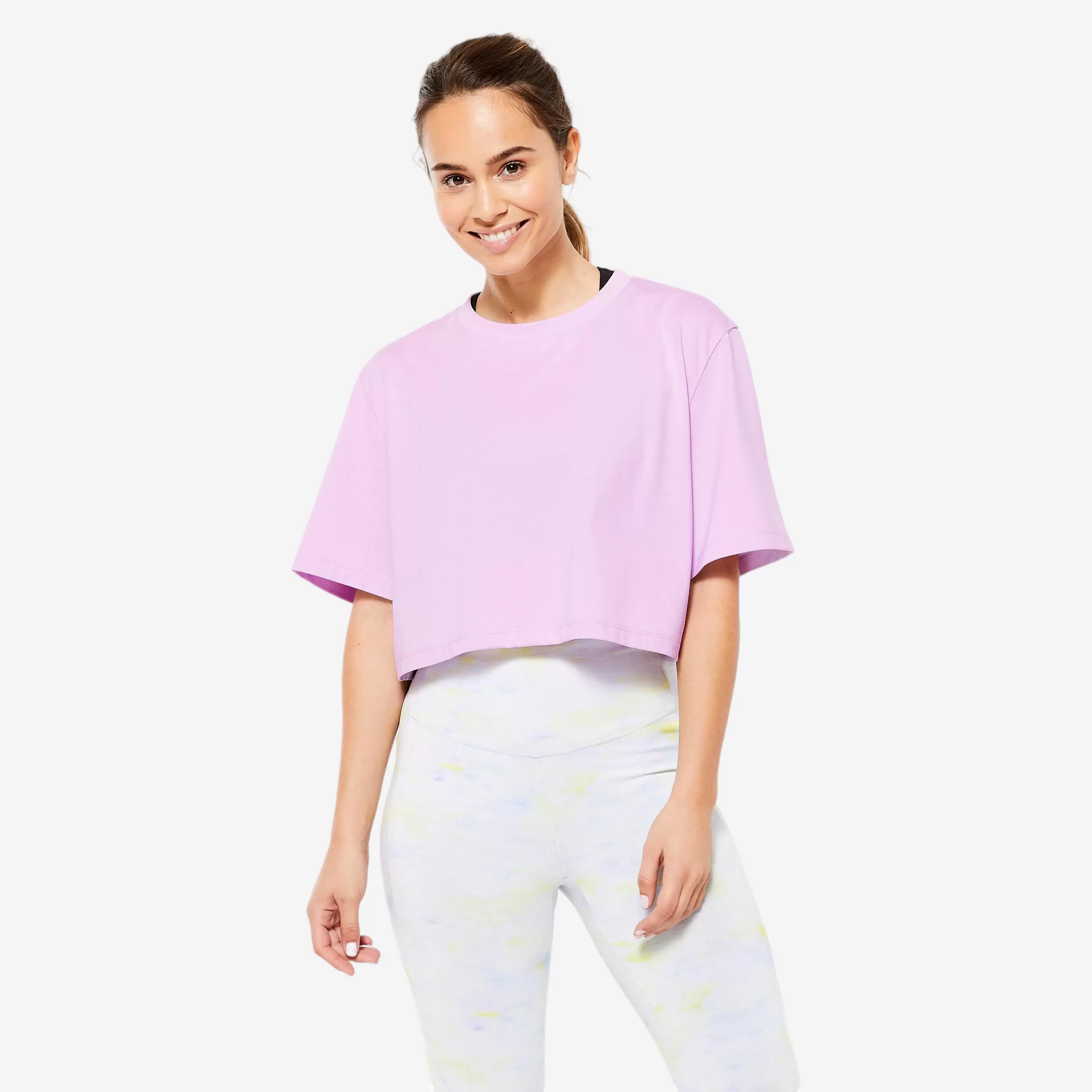 T-shirt crop top femme - parme offre à 69 Dh sur Decathlon