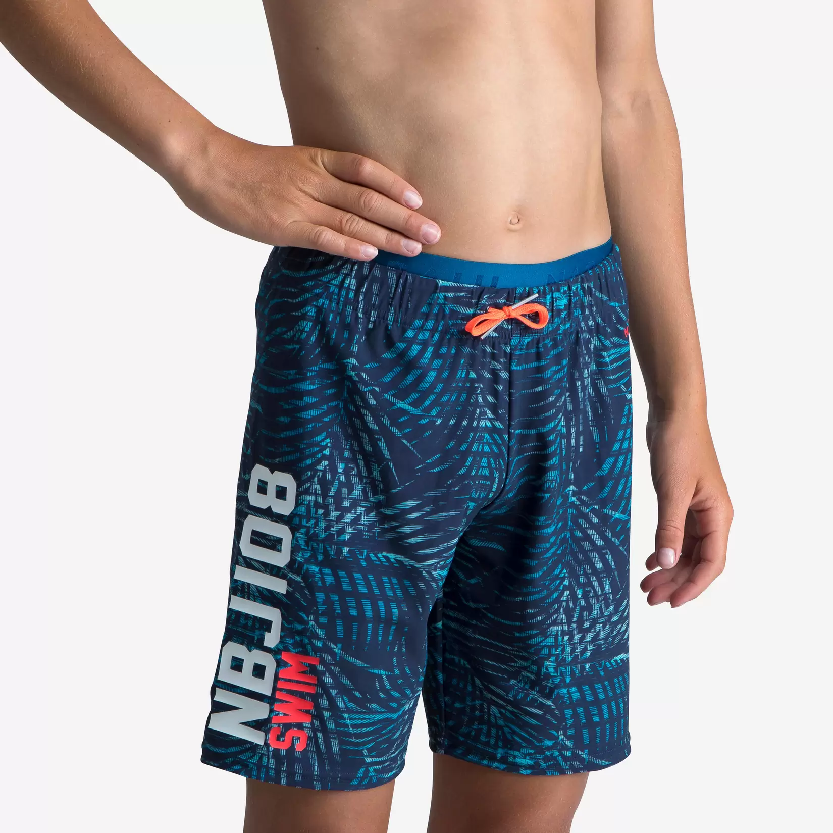 Maillot De Bain Short Natation Garçon - 100 Long - All Palm Bleu offre à 99 Dh sur Decathlon