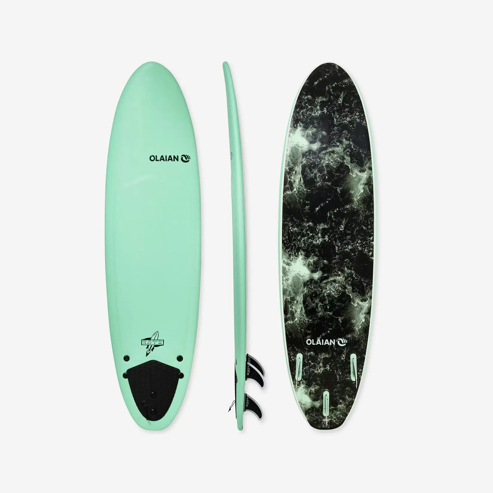 SURF MOUSSE 900  7' .Livrée avec 3 ailerons. offre à 999 Dh sur Decathlon