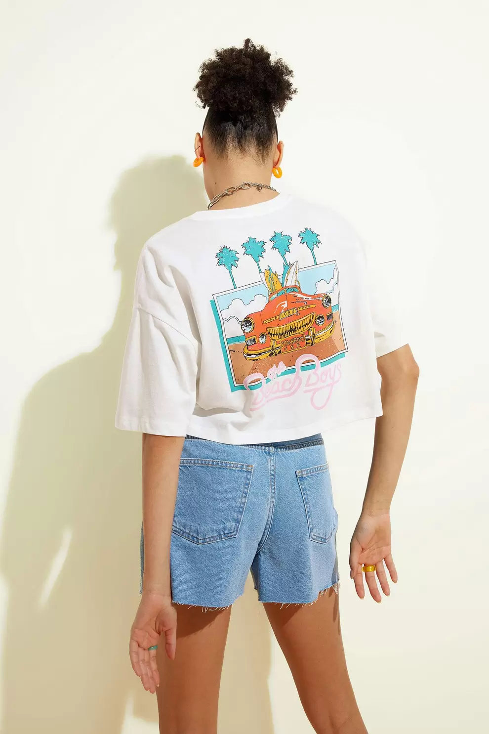 T-Shirt Oversize À Manches Courtes Imprimé offre à 169 Dh sur Defacto