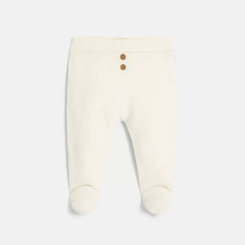 Pantalon à pieds en velours blanc naissance offre à 209 Dh sur Okaidi