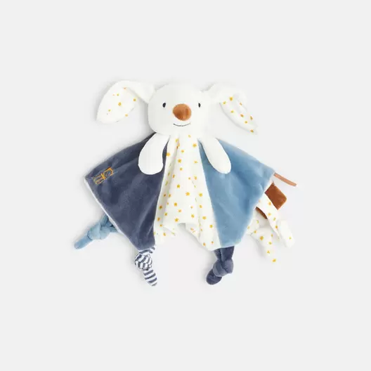 Doudou plat velours lapin bleu naissance offre à 229 Dh sur Okaidi