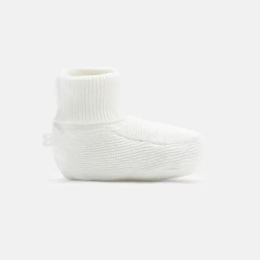 Chausson maille tricot blanc naissance offre à 129 Dh sur Okaidi