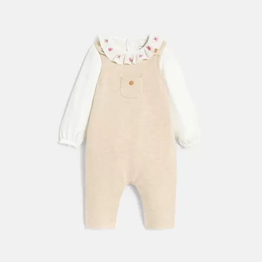 Combinaison maille tricot et body rose bébé fille offre à 399 Dh sur Okaidi