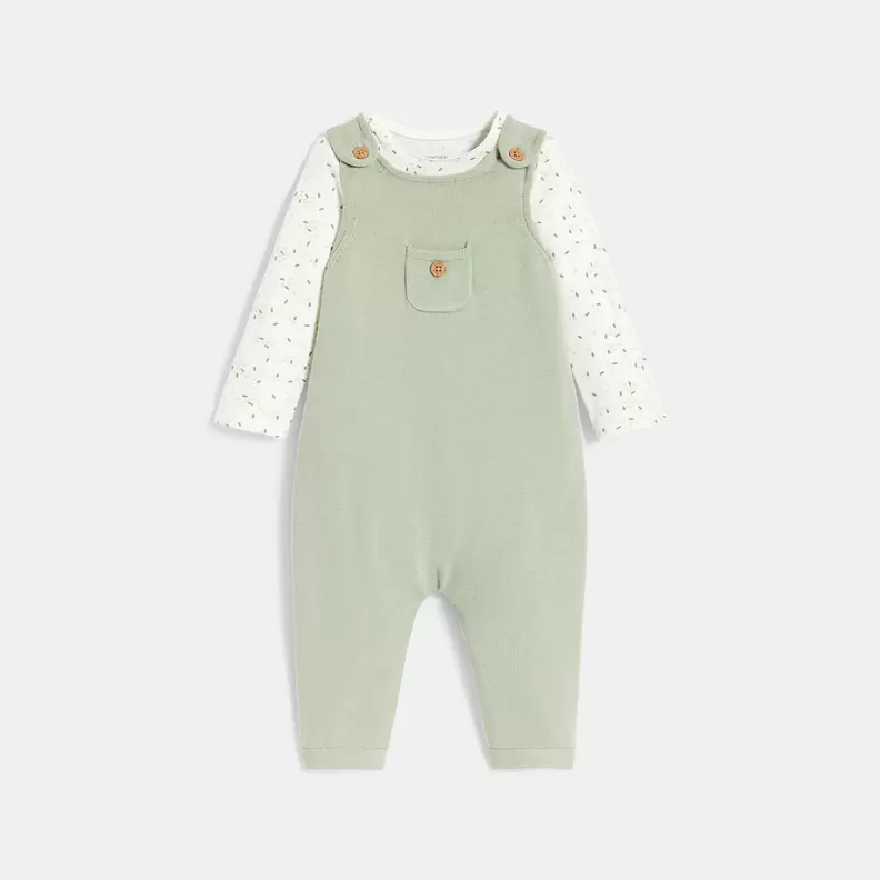 Combinaison maille tricot et body vert bébé fille offre à 399 Dh sur Okaidi