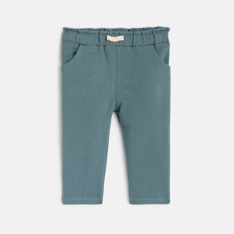 Pantalon molleton brillant bleu bébé fille offre à 199 Dh sur Okaidi