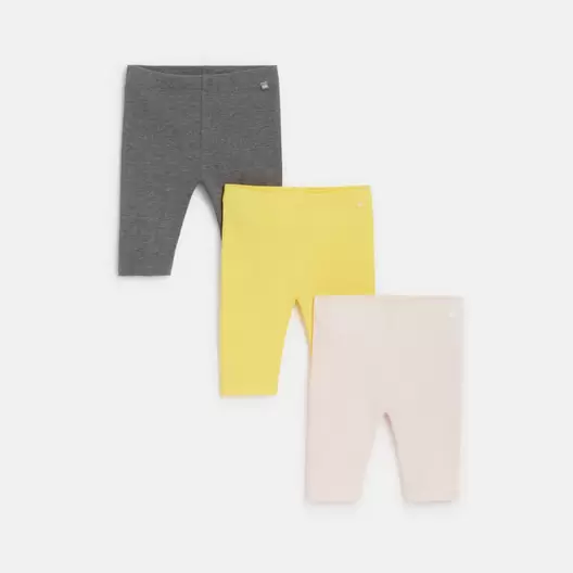 Legging caleçon (lot de 3) jaune bébé fille offre à 239 Dh sur Okaidi