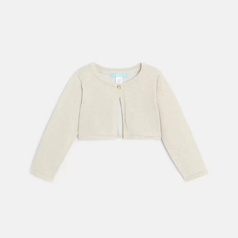 Gilet boléro court maille tricot doré bébé fille offre à 199 Dh sur Okaidi