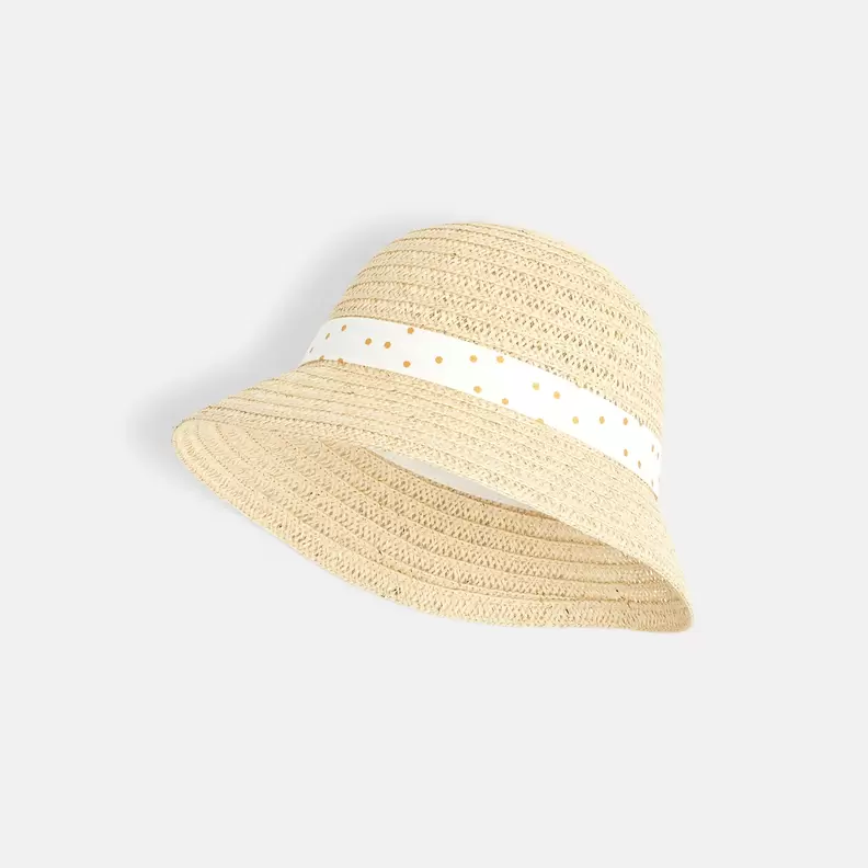 Chapeau cloche fil argenté beige bébé fille offre à 129 Dh sur Okaidi