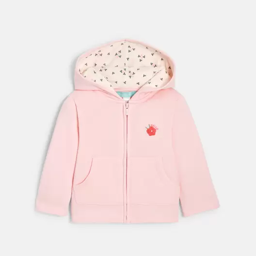 Sweat à capuche molleton rose bébé fille offre à 209 Dh sur Okaidi