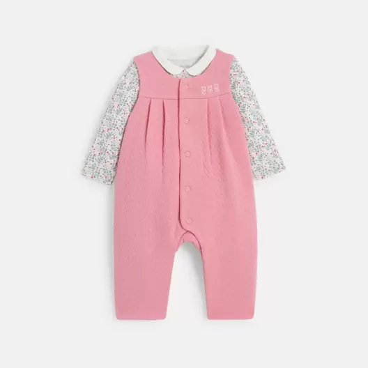 Combinaison pointelle et body fleuri rose bébé fille offre à 399 Dh sur Okaidi