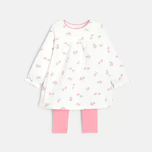 Robe fantaisie motif panda et legging assorti rose bébé... offre à 379 Dh sur Okaidi