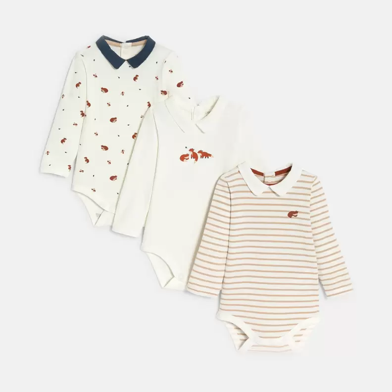 Body renards marron bébé garçon (lot de 3) offre à 289 Dh sur Okaidi