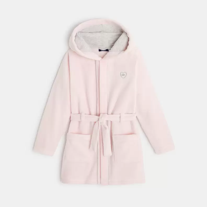 Peignoir à capuche en sherpa ultra-doux rose fille offre à 329 Dh sur Okaidi