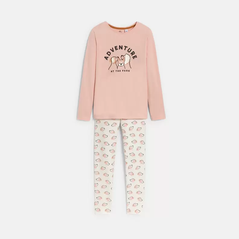 Pyjama 2 pièces en jersey motif chien rose Fille offre à 239 Dh sur Okaidi