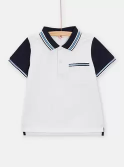 Polo blanc avec détails rayés pour garçon offre à 12,99 Dh sur Du Pareil au Même