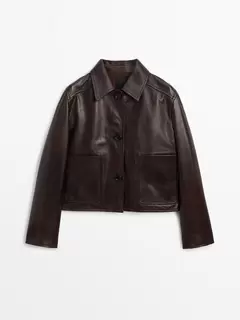 Veste en cuir nappa avec poches offre à 3999 Dh sur Massimo Dutti