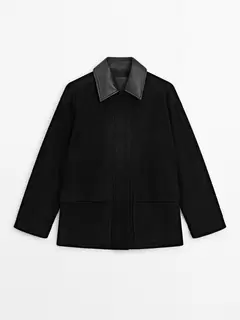 Veste cape en cuir effet daim offre à 5499 Dh sur Massimo Dutti