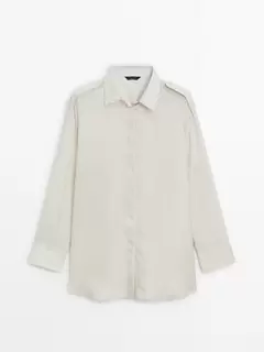 Chemisier fluide à épaule fantaisie en soie offre à 1399 Dh sur Massimo Dutti