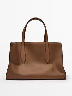 Sac tote maxi en cuir nappa offre à 4799 Dh sur Massimo Dutti