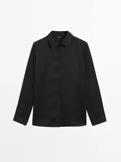 Chemise unie fendue à manches longues offre à 799 Dh sur Massimo Dutti