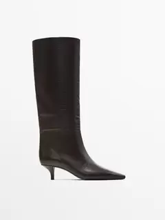 Bottes à talon en cuir offre à 2999 Dh sur Massimo Dutti