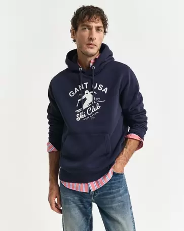 Sweat à capuche sports d’hiver GANT Graphic offre à 150 Dh sur GANT