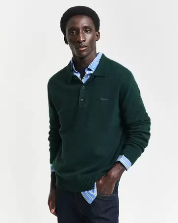 Pull façon polo en laine mélangée offre à 160 Dh sur GANT